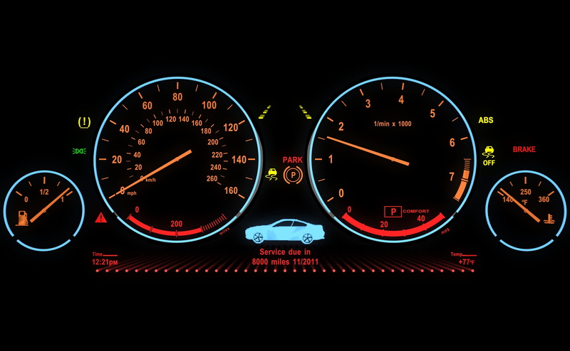 black background, dashboard, cluster, Cars, mode of transportation, glowing, instrument, speedometer, gauge, vehicle, clock, 4K, control, circle, illuminated