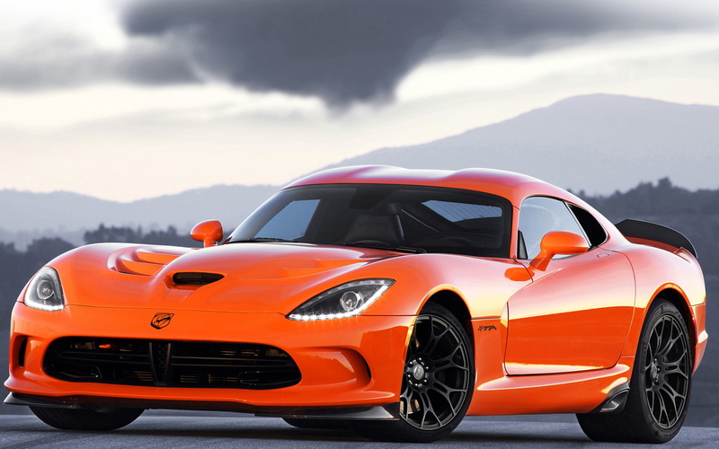 sports, scenics - nature, motor vehicle, viper, nature, land vehicle, orange color, focus on foreground, orange, car, outdoors, speed, Dodge Viper, mountain