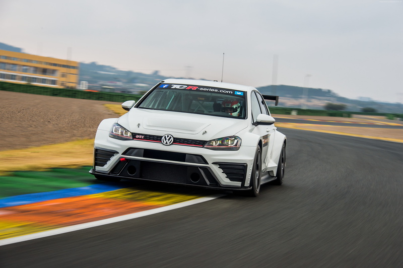 white, race car, 4K, Volkswagen Golf GTI TCR