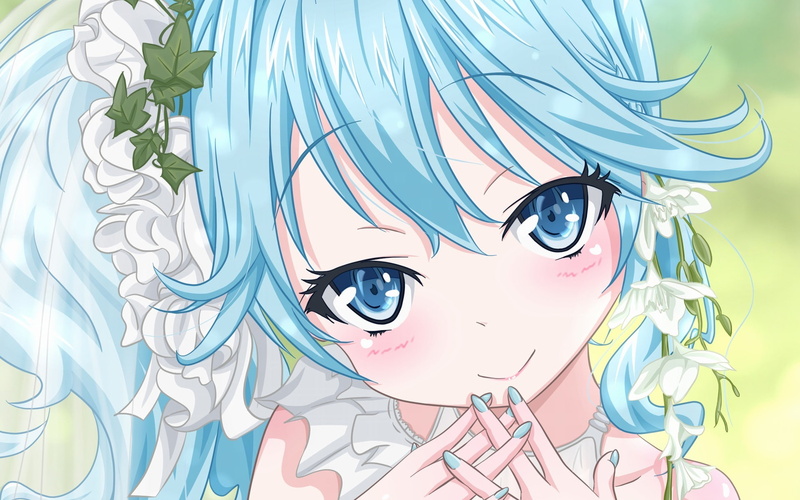 otoko, onna, seishun, 1080P, eyes, hair, flowers, blush, denpa, blue, erio, touwa