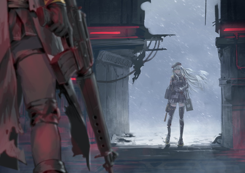 2K, Weapon, Girls Frontline, HK416 (Girls Frontline), M16a1 (Girls Frontline), Video Game, Girl