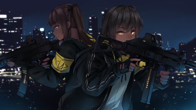 UMP9 (Girls Frontline), UMP45 (Girls Frontline), Video Game, 1080P, Girls Frontline