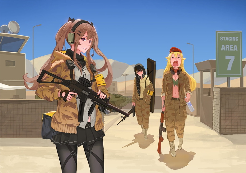 Girls Frontline, Video Game, AK-47 (Girls Frontline), UMP9 (Girls Frontline), M4A1 (Girls Frontline), 1080P