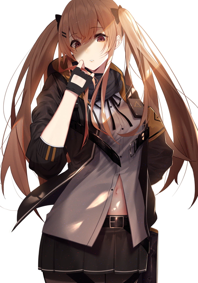 anime girls, Girls Frontline, simple background, kisui, anime, 1080P, UMP9 (Girls Frontline)