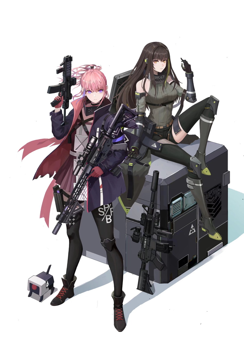 Girl With Weapon, sketch (artist), m4a1 (girls frontline), Girls Frontline, anime, 1080P, anime girls, AR15 (Girls Frontline)