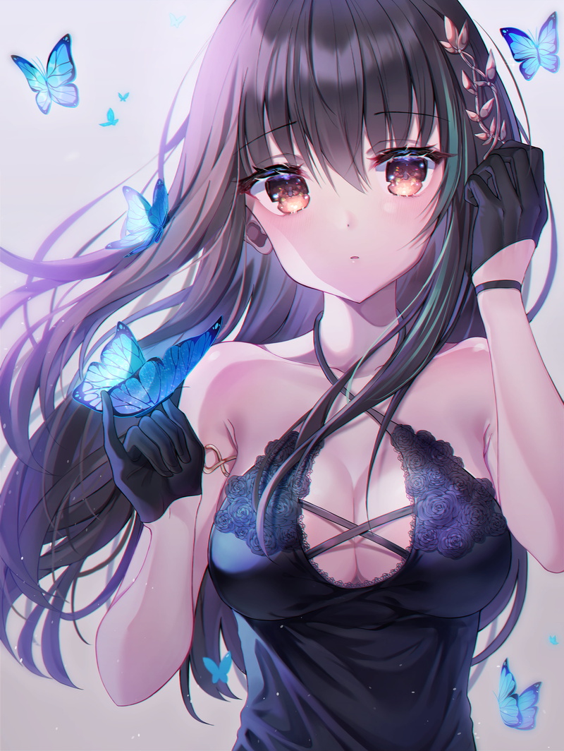 anime girls, m4a1 (girls frontline), black dress, 4K, Girls Frontline