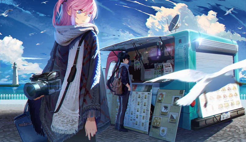 Blue Eyes, occupation, people, young adult, AR15 (Girls Frontline), Ouroboros (Girls Frontline), city, Girl, mode of transportation, 1080P, standing, Camera