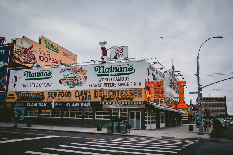 street, day, store, cloud, near, architecture, since, built structure, road, white, building exterior, 5K, famous, city life, sign, orange, city, frankfurters