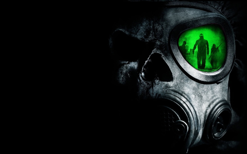 black background, green color, indoors, dirty, copy space, black Color, gray, mask, environmental issues, human Head, reflection, death, close-up