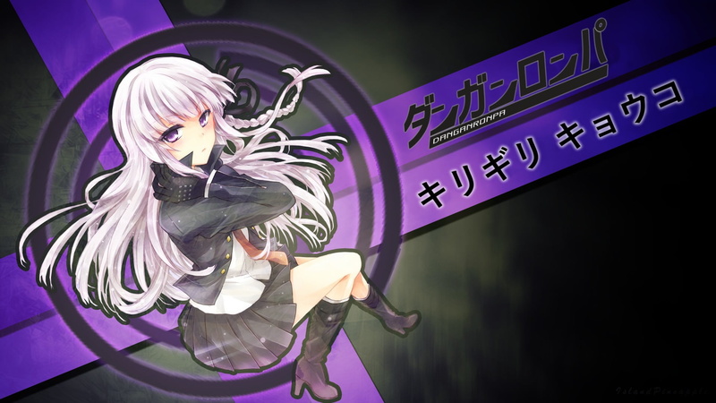 portrait, smiling, night, waist up, Kirigiri Kyouko, women, lifestyles, anime girls, hair, blond hair, females, one person, text, Danganronpa, 1080P, real people