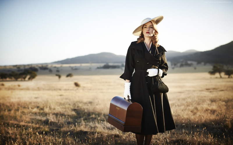 day, one person, leisure activity, Kate Winslet, lifestyles, nature, beautiful woman, coats, field, women, young adult, 1080P, black coat, front view