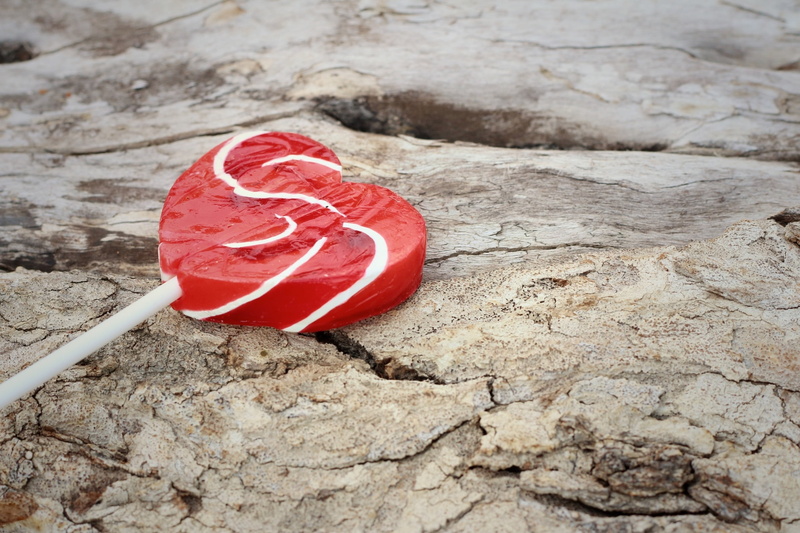 pink color, high angle view, nature, rock, heart shape, no people, rock - object, lollipop, valentines day - holiday, 2K, red, land, love, emotion, still life