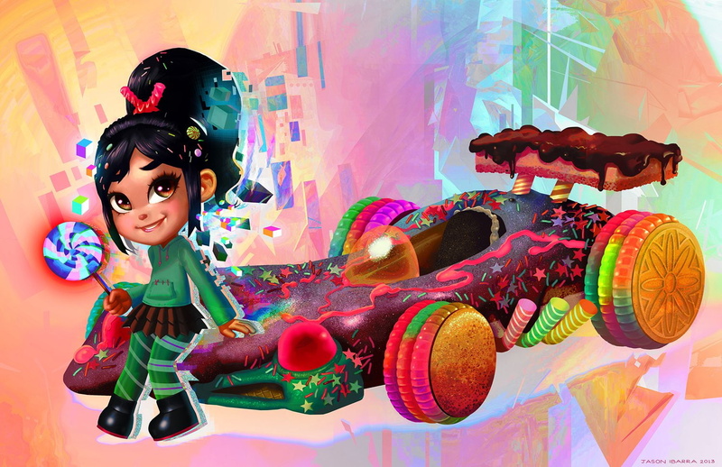 Car, Lollipop, Kart, Movie, Wreck-It Ralph, 720P, Vanellope von Schweetz, Candy
