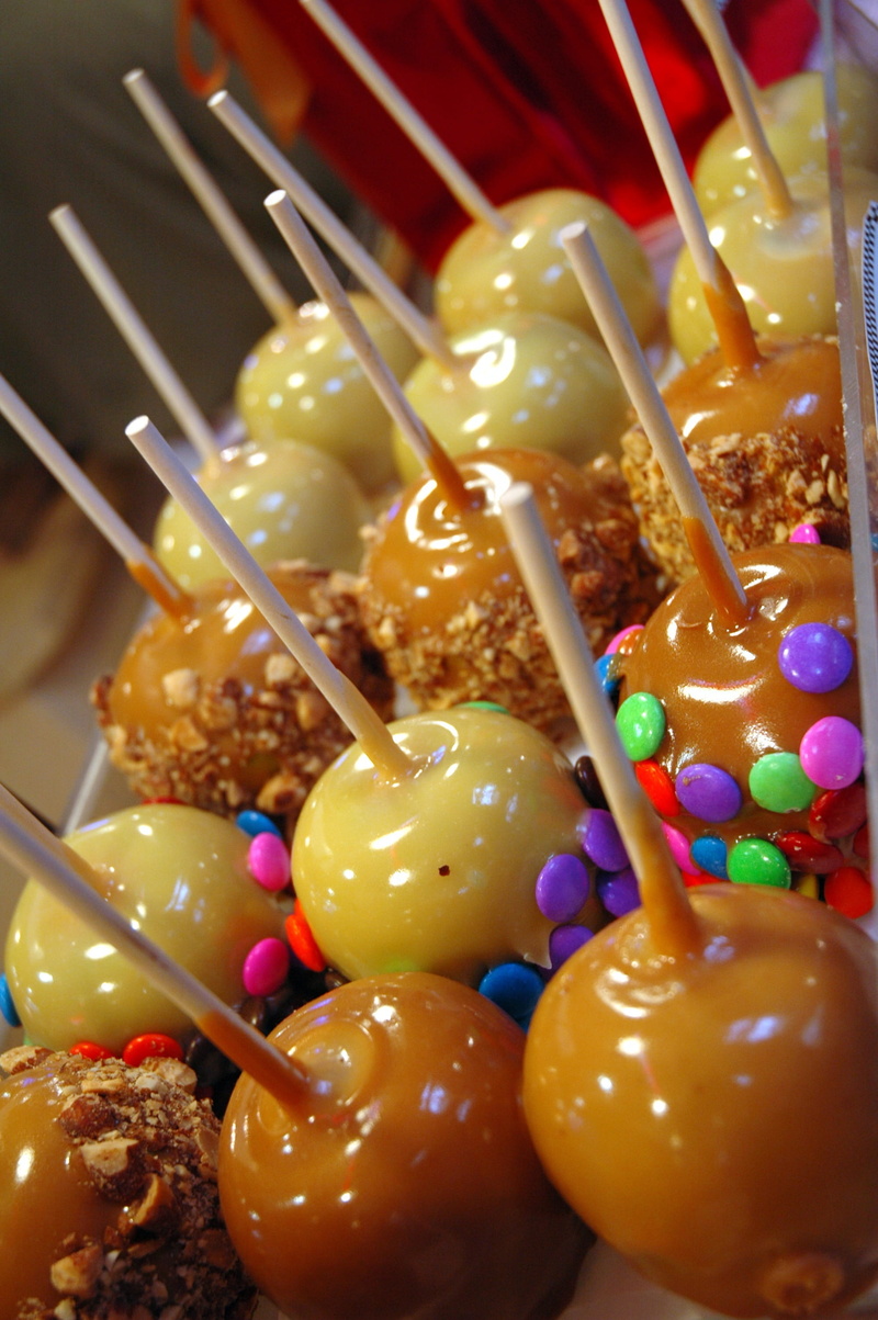 delicious, carnival, lollipop, indoors, apple, glazed, Candy, tasty, Sweet, high angle view, indulgence, snack, candy, 2K, sprinkles, Apple, candied, celebration