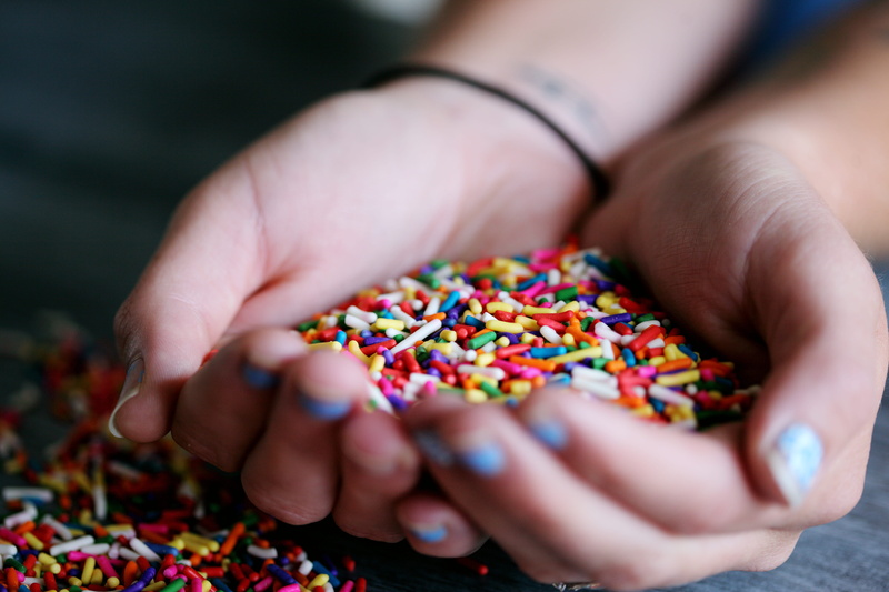 rainbow, temptation, colour, delicious, confection, unhealthy eating, lgbt, rainbow colors, food and drink, fun, selective focus, hands cupped, holding