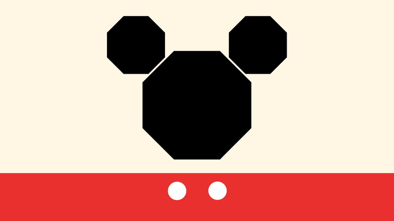 Mickey Mouse, simple background, 2K, minimalism, simple