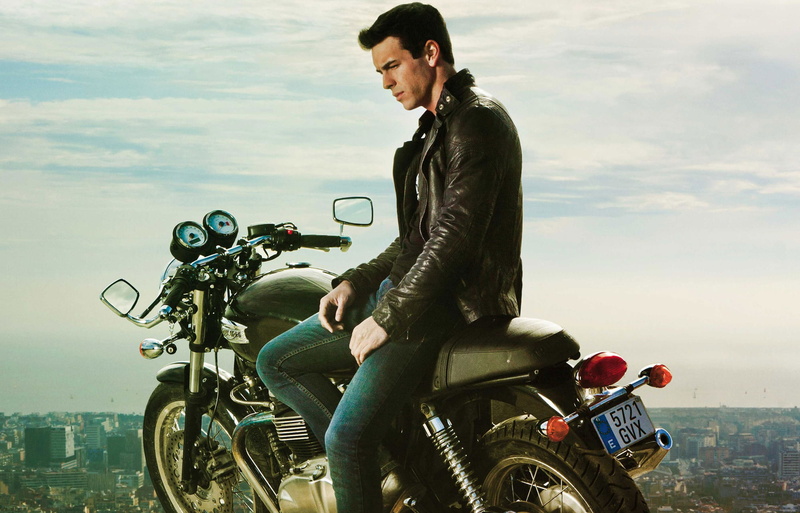 black, leather, motorcycle, standing, glasses, casual clothing, s, cloud - sky, mode of Transport, real people, jacket, retro Styled, I want you, caucasian Ethnicity