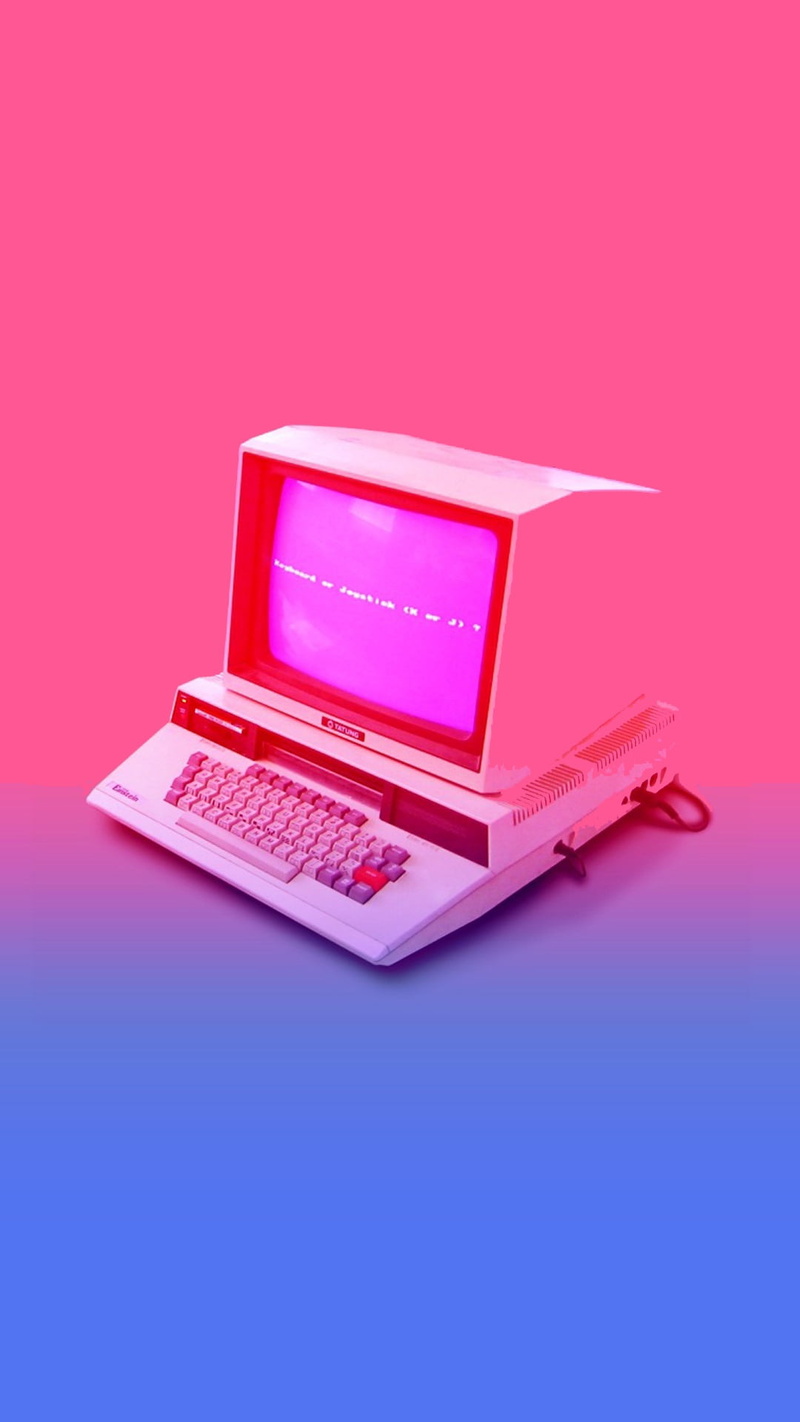 vaporwave, 1080P, Retrowave, keyboards, computer, monitor