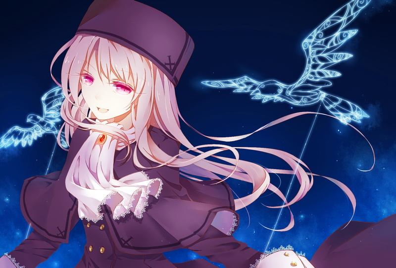 one person, indoors, nature, night, anime, real people, glowing, blue, invertebrate, water, Fate Series, Illyasviel von Einzbern, jellyfish, clothing, undersea