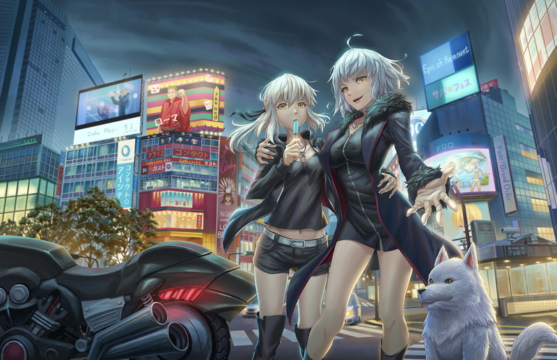 Jeanne dArc Alter, Artoria Pendragon (Alter), Dog, Avenger (Fate/Grand Order), Fate Series, Fate/Grand Order, 2K, Saber Alter
