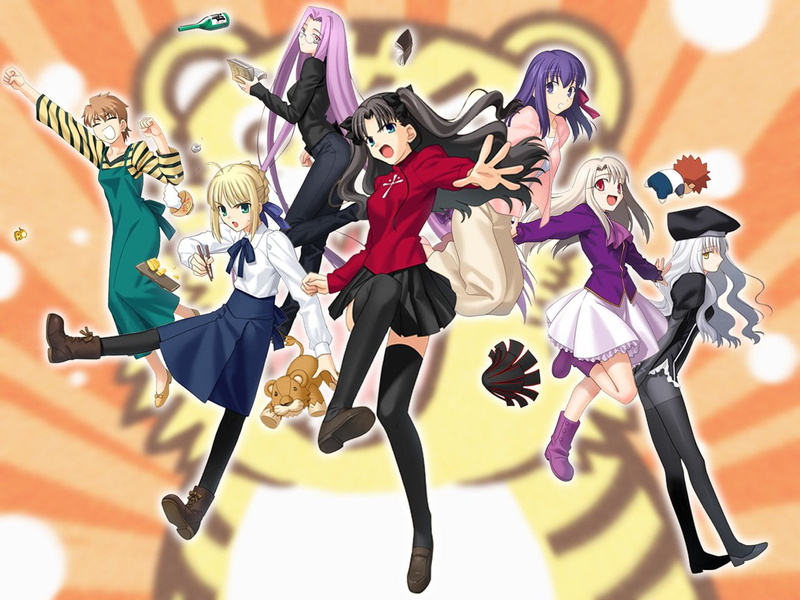 Fate/Stay Night, Fate Series, Sakura Matou, Kane Himuro, Rin Tohsaka, Saber (Fate Series), Taiga Fujimura, Illyasviel Von Einzbern, Rider (Fate/stay night)