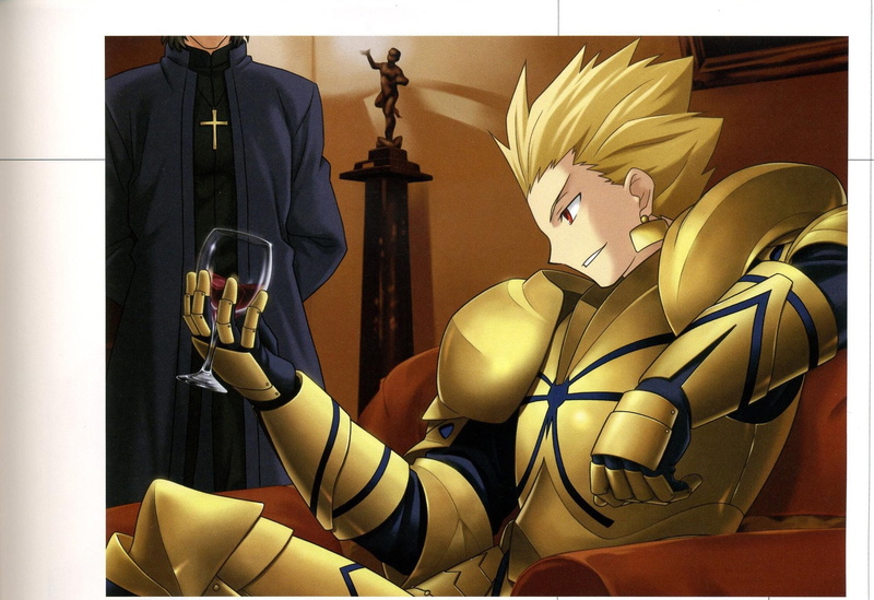 fate, fate stay, anime, series, artwork, 1080P, gilgamesh, kotomine, characters, art, night, kirei, concept
