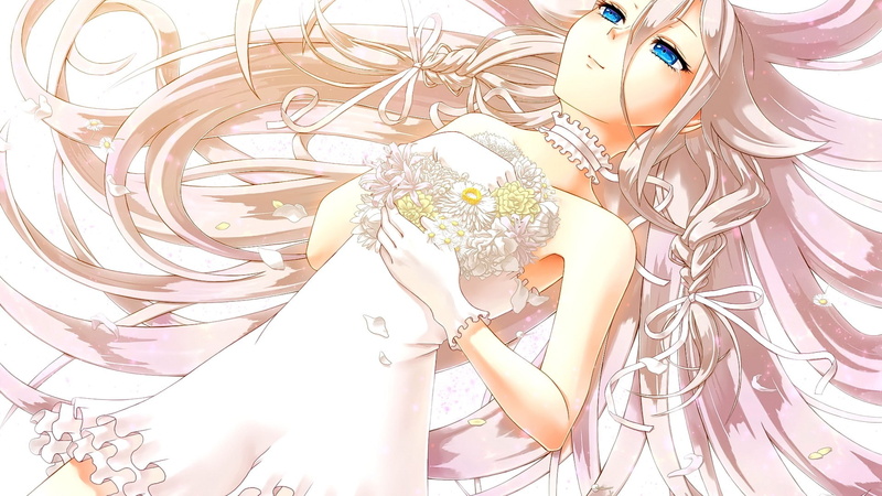 1080P, wedding dress, anime, Vocaloid, IA (Vocaloid), anime girls, white dress