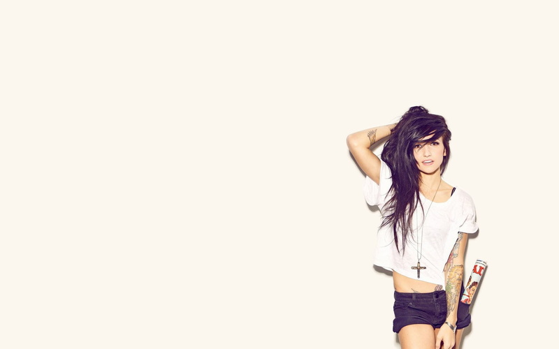 studio shot, one person, tattoo, hairstyle, Valerie Poxleitner, teenager, young women, indoors, women, casual clothing, hair, 1080P, adult, beautiful woman