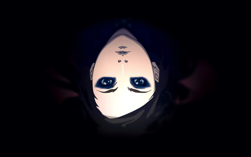 1080P, mask, human representation, mask - disguise, black background, black color, anime girls, representation, human body part, Re-l Mayer, creativity
