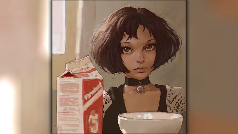 Leon, Mathilda, artwork, 1080P, Léon: The Professional, Ilya Kuvshinov