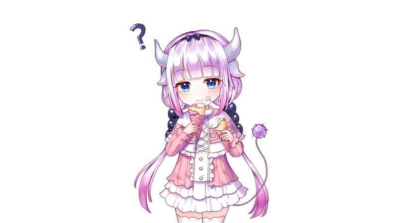 pink color, studio shot, anime girls, portrait, indoors, front view, cut out, creativity, white background, Kobayashi-san Chi no Maid Dragon, clothing