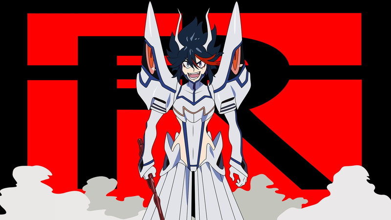 dark, haired, Revocs, creativity, Matoi Ryuuko, male, human body part, blue, demon - fictional character, red, real people, front view, indoors, body part