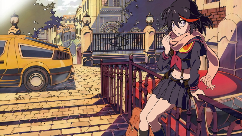 transportation, day, city, real people, outdoors, mode of transportation, 1080P, car, Kill la Kill, building exterior, built structure, short hair, street