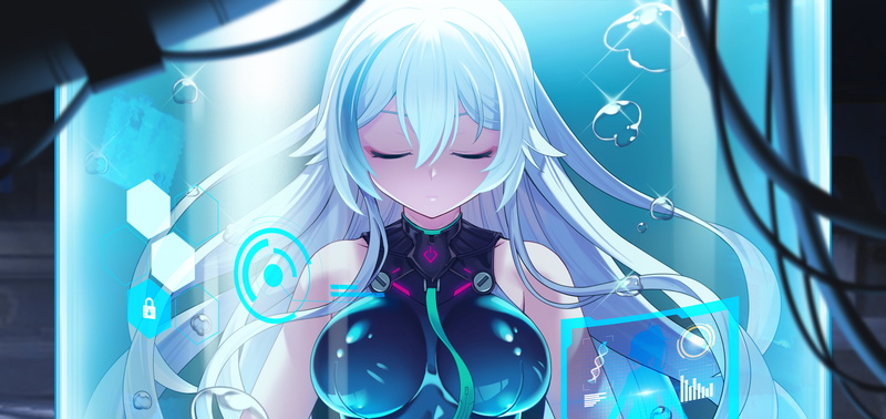 blue eyes, anime girls, anime, Soul Worker, Lim Jaejin, Ephnel, 4K, white hair, blue hair