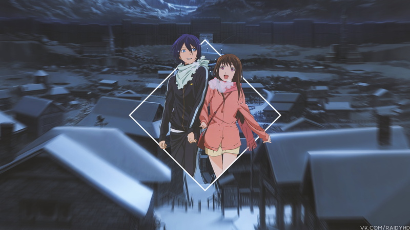 Noragami, anime girls, Yukine (Noragami), anime boys, anime, 4K, Yato (Noragami), picture-in-picture
