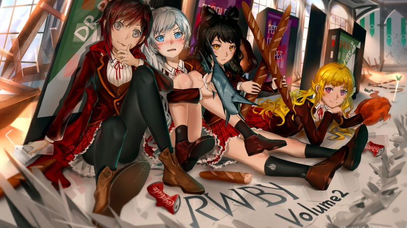 Blake Belladonna, Yang Xiao Long, art and craft, young adult, lifestyles, four, Rooster Teeth, fashion, adult, leisure activity, characters, females, front view