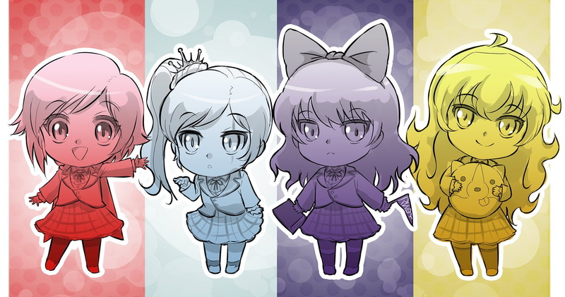adult, representation, bone, Chibi, child, women, smiling, men, Weiss Schnee, Blake Belladonna, offspring, cartoon, Yang Xiao Long, Anime, human body part
