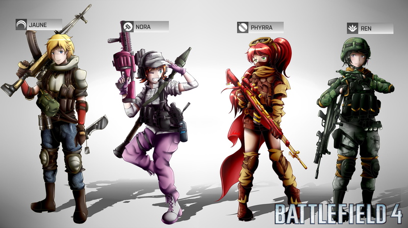 1080P, Battlefield 4, anime girls, Battlefield, RWBY, Pyrrha Nikos, anime boys, weapon