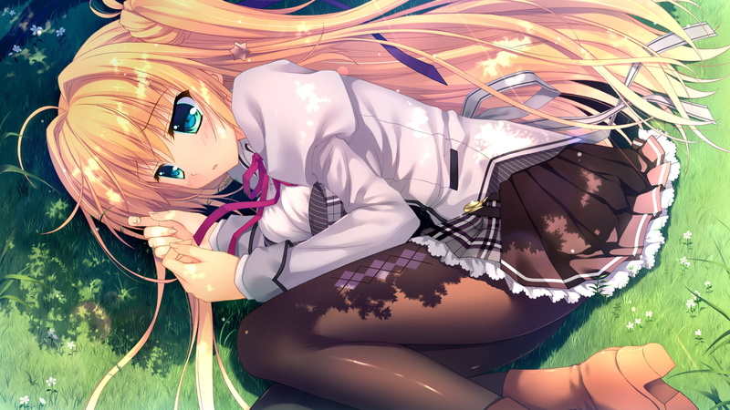 ribbon, sweet food, clothing, indoors, anime, listening, no people, nature, table, anime girls, headphones, close-up, still life, stockings, high angle view