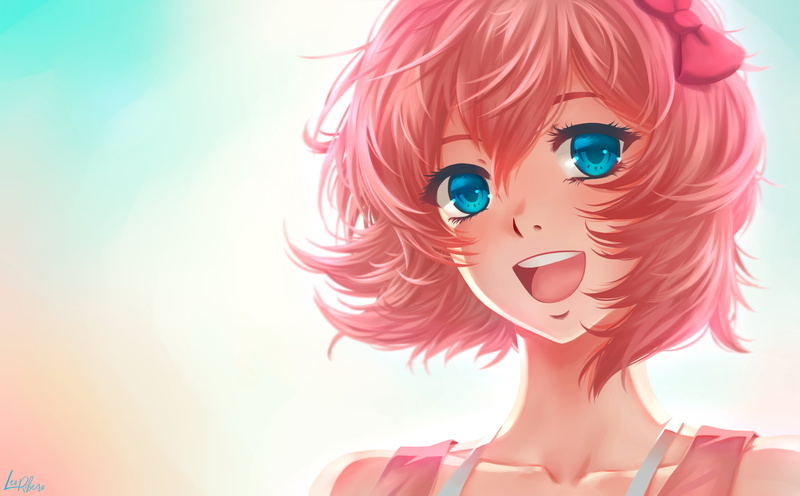 video game girls, Doki Doki Literature Club, visual novel, video game art, Sayori (Doki Doki Literature Club), open mouth, Video Game Horror, video game characters