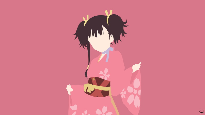 colored background, women, hair, pink color, fashion, Mumei, lifestyles, hairstyle, waist up, three quarter length, 1080P, one person, Koutetsujou no Kabaneri