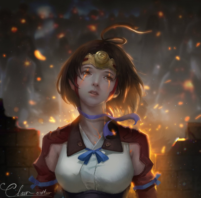 brunette, short hair, 720P, Koutetsujou no Kabaneri, fan art, anime girls, Mumei
