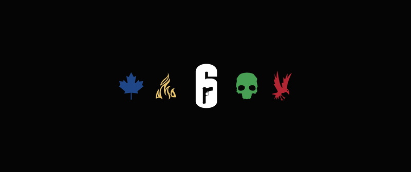 Tom Clancys Rainbow Six, dark, minimalism, 5K, black background, Rainbow 6: Siege