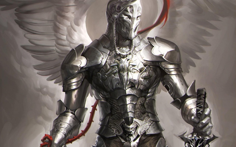 fantasy art, robot, Polish hussar, 1080P