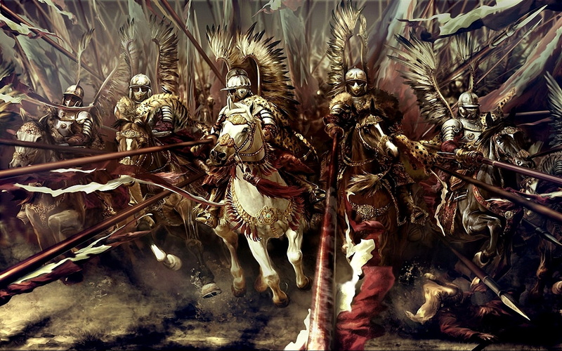 weapons, cruise, horse, hussars, 1080P, 17th century, attack, wings, Polish, figure, art, armor
