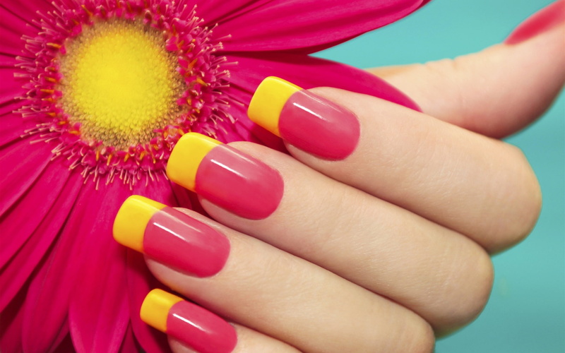 Flower, nails, Red, Manicure, 1080P, Hand