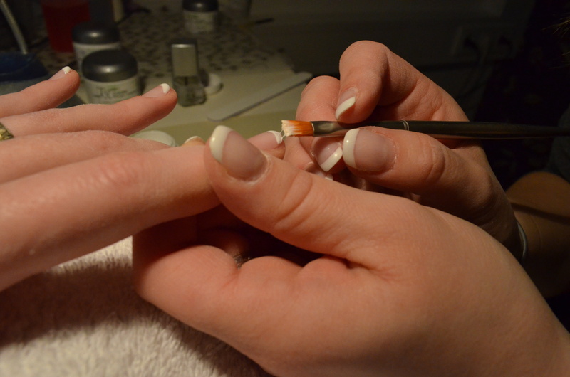 4K, occupation, adult, human body part, healthcare and medicine, close-up, human Hand, frenchnails, women, manicure, beauty, holding, brush, hands, nail