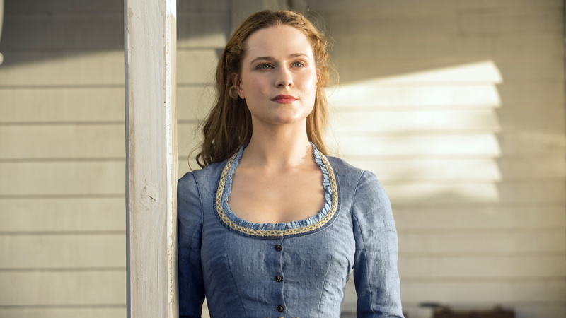 4K, Westworld, dress, HD, long, blue, chambray, 4K, sleeve, wearing, woman, neck, scoop, Evan Rachel Wood