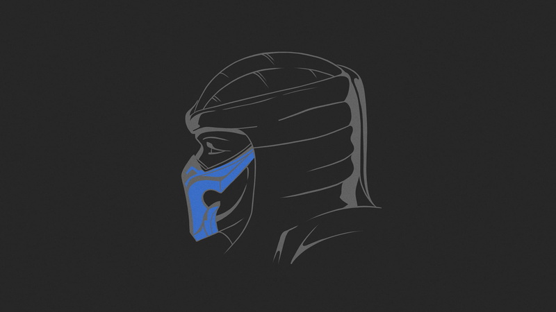 Sub Zero, simple, Mortal Kombat, simple background, Mortal Kombat 11, 1080P