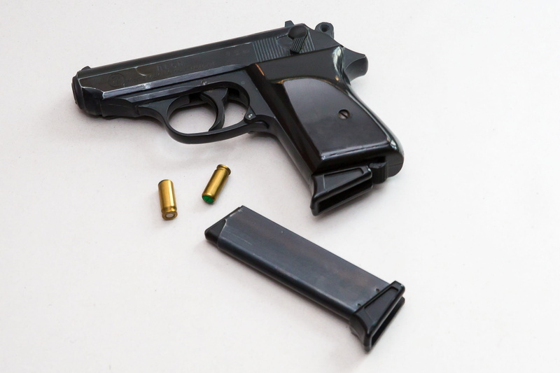 steel, police Force, government, crime, bullet, studio shot, gun, indoors, Pistol, isolated, handgun, high angle view, shoot, Weapon, violence, sign, ammunition